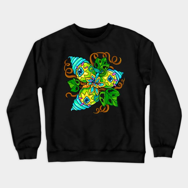 Ice Cream Flowers and Monster Eyes Cool abstract plants Crewneck Sweatshirt by rulst